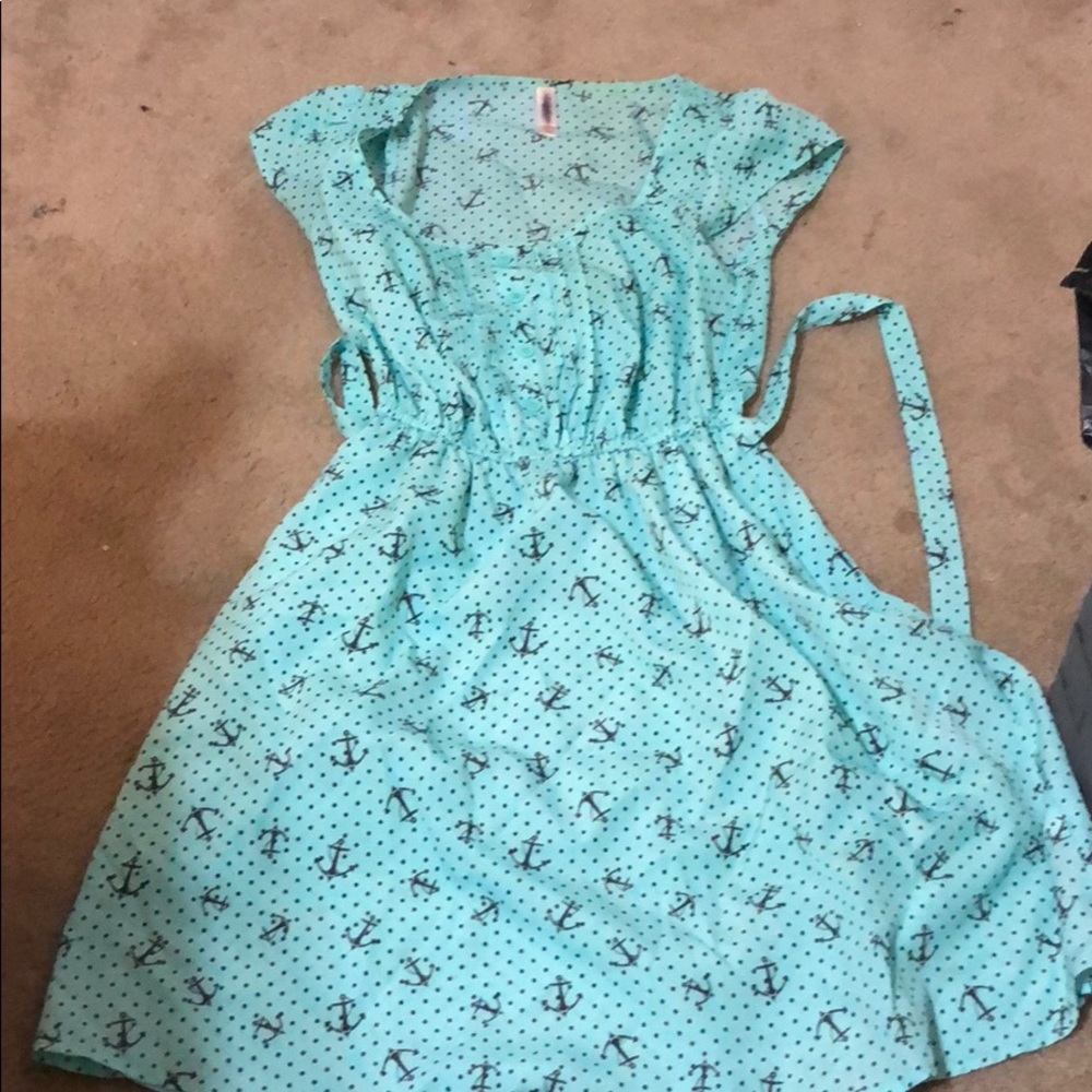 Mint nautical print dress